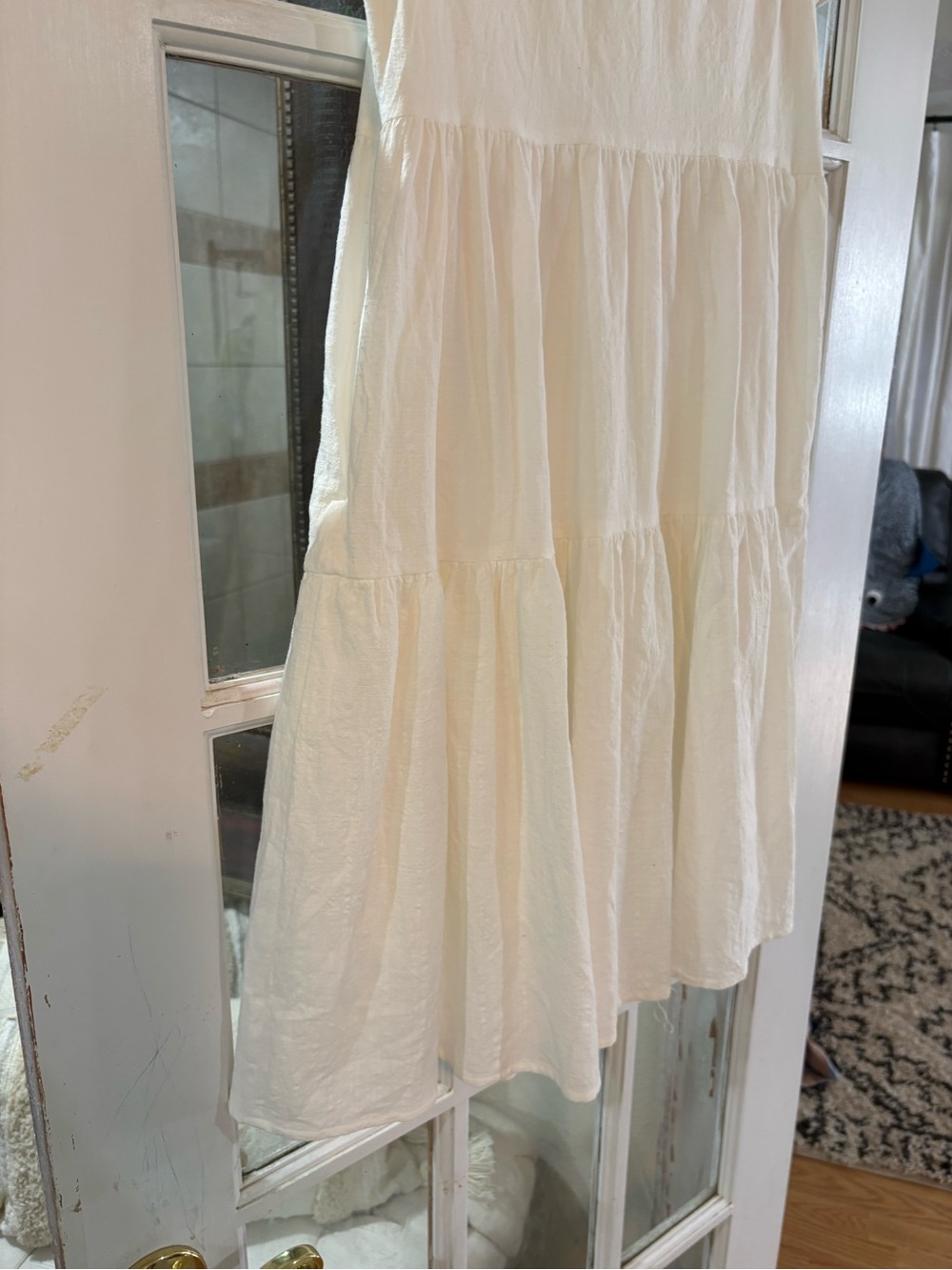 Ces Femme Tiered Ruffle Sleeve Dress | Size Small | White Cotton | Lined | NWOT - Picture 15 of 15